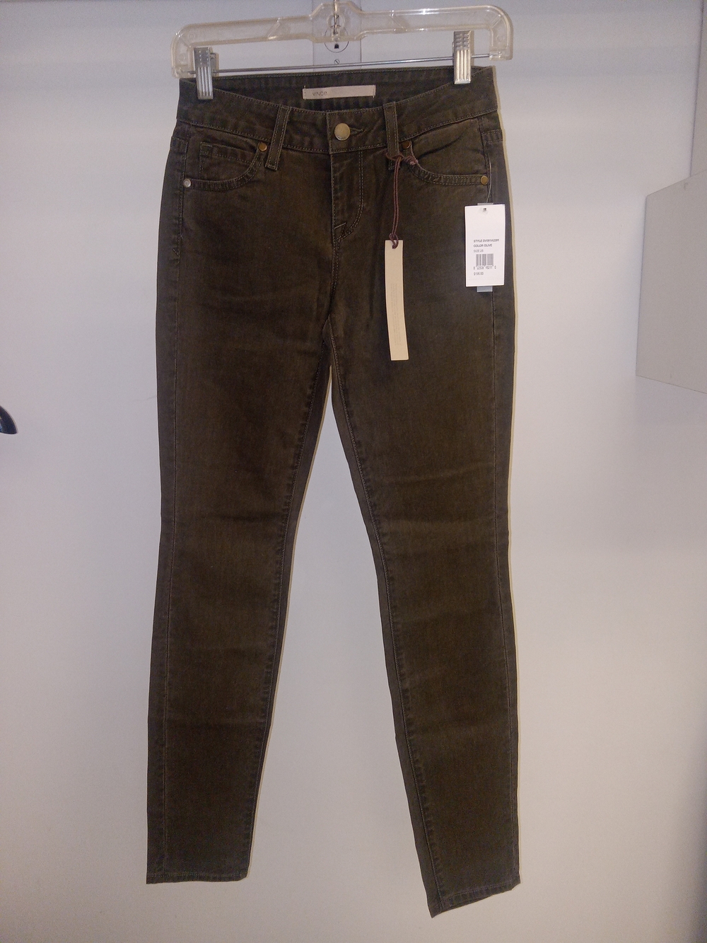 Vince Olive-Toned Skinny Jeans